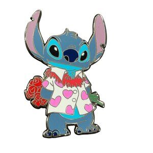 Disneyland Stitch Trading Pin Paris Heart Shirt Roses Lapel Pin Brooch Badge Pin